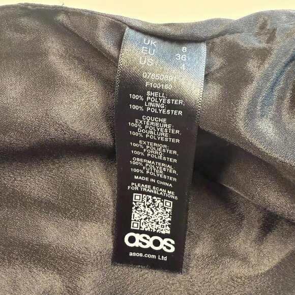 ASOS Sequin Faux Wrap Mini Skirt Black Gold Pink Purple Size 4 - Picture 9 of 11